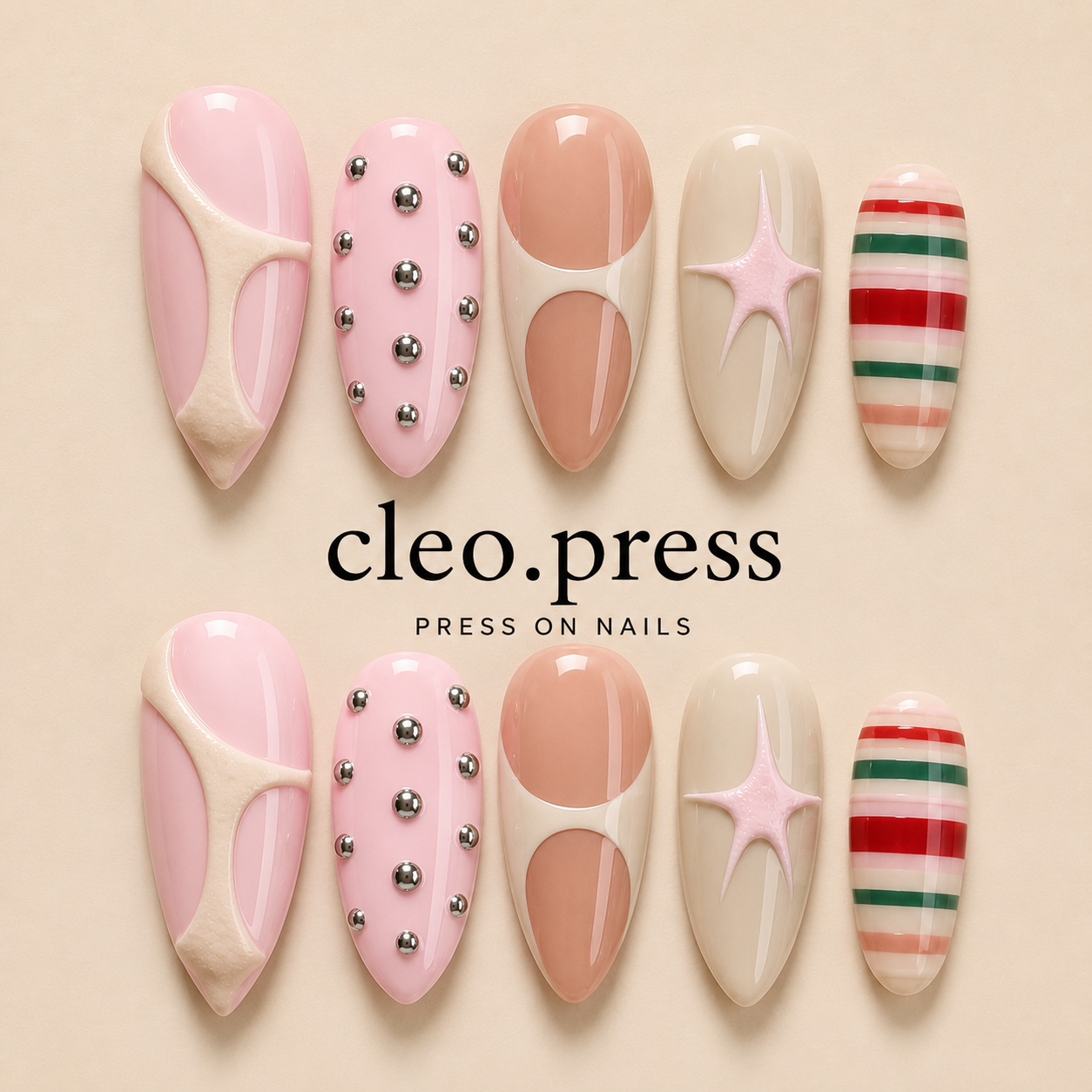Stripe & Stud Almond
